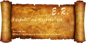 Egyházy Richárd névjegykártya